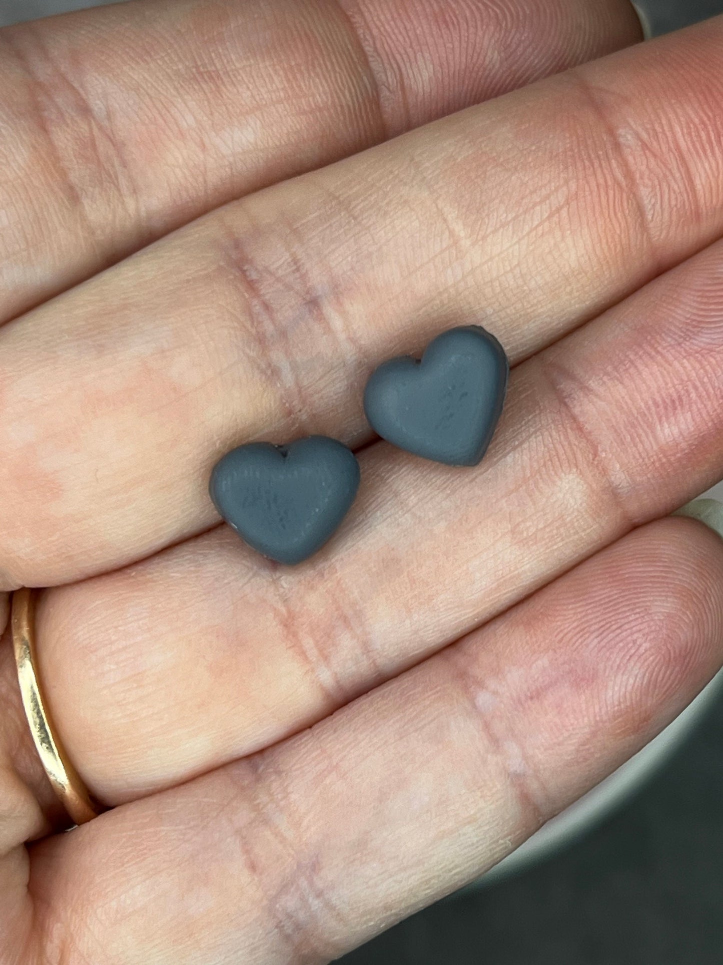 Handcrafted Stud Heart Earrings