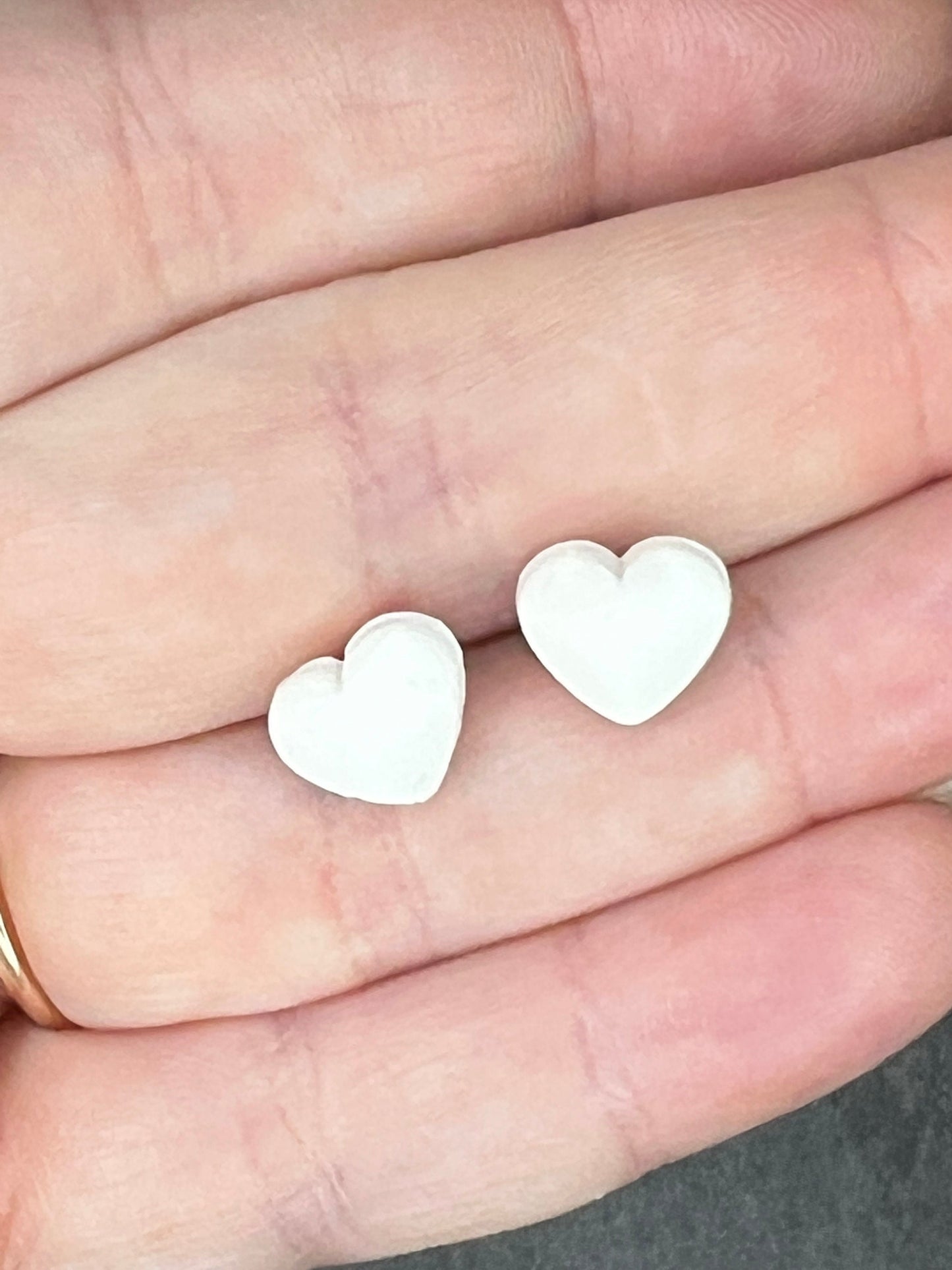 Handcrafted Stud Heart Earrings
