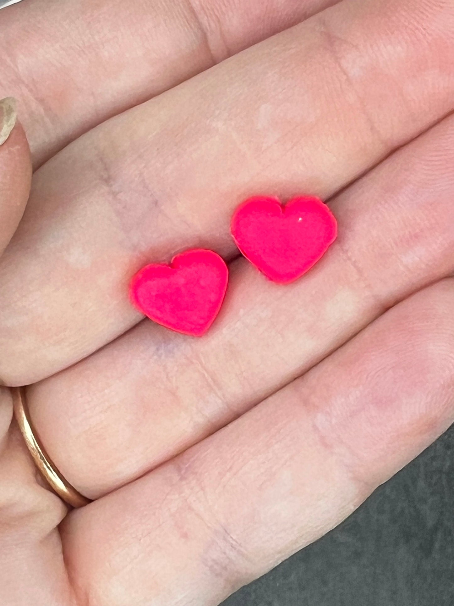 Handcrafted Stud Heart Earrings