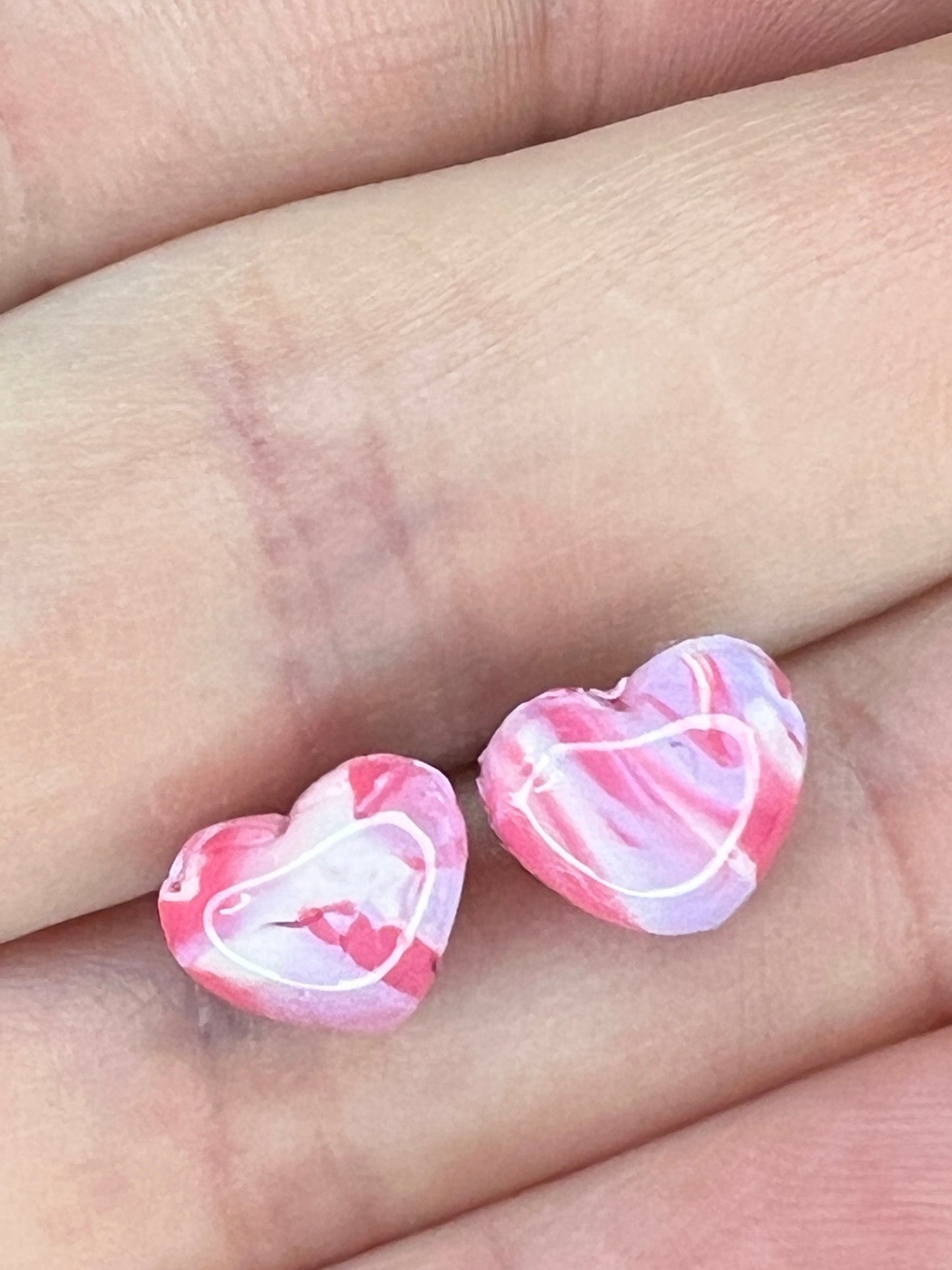 Handcrafted Stud Heart Earrings