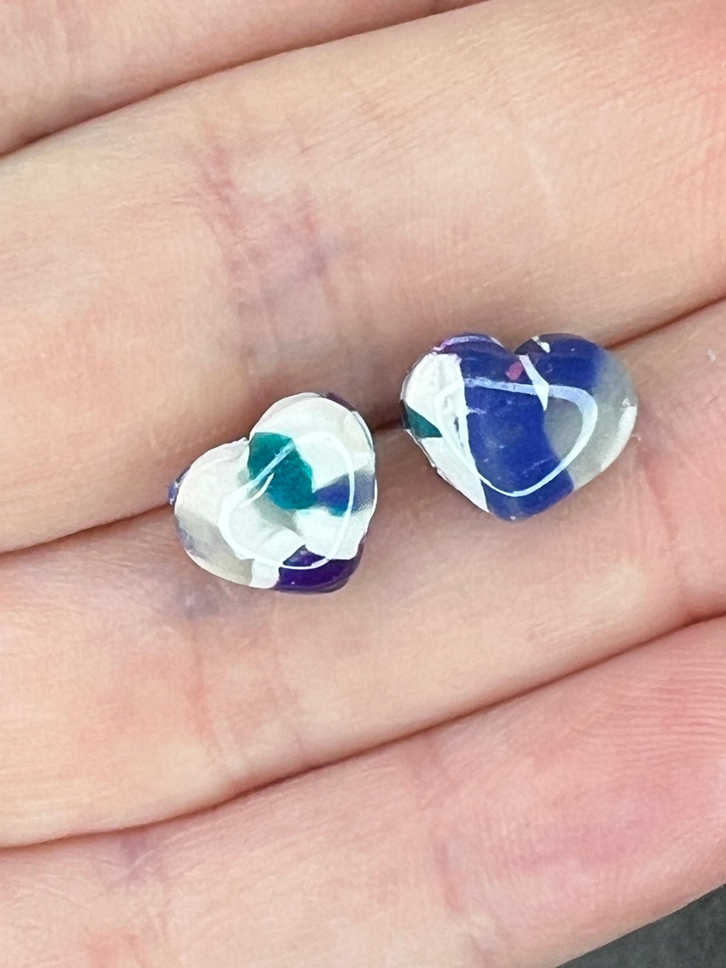 Handcrafted Stud Heart Earrings